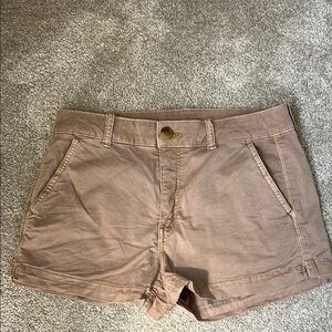 American Eagle Superstretch Tan / Light Brown Hi-Rise Shortie Short - Size 6